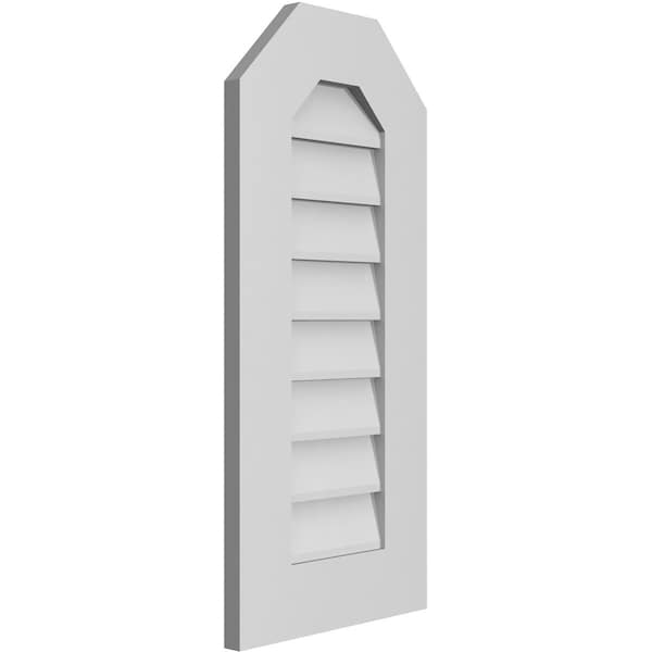 Octagonal Top Surface Mount PVC Gable Vent W/ 3-1/2W X 1P Standard Frame, 14W X 30H